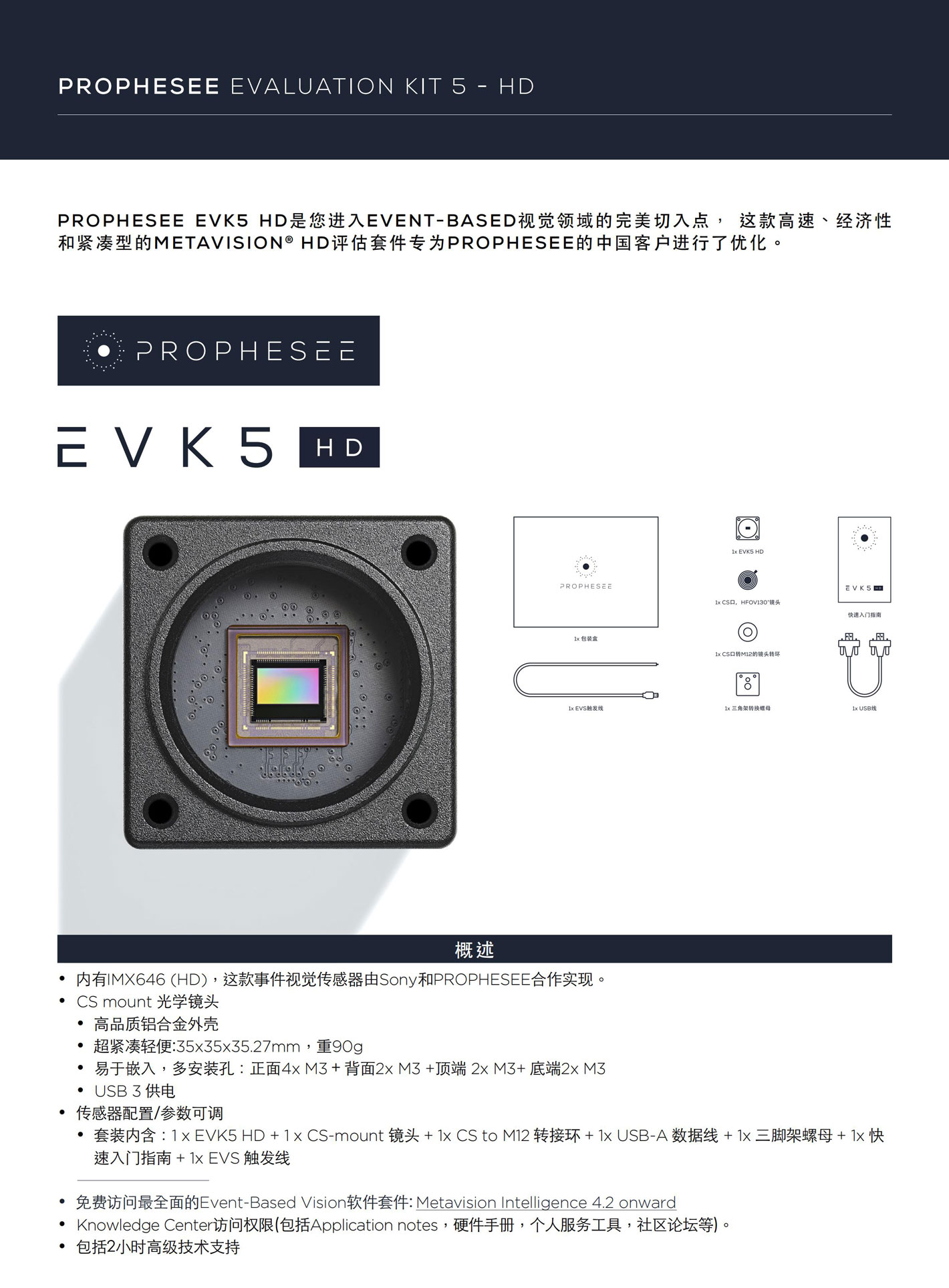 Prophesee Metavision&reg; EVK5 – HD